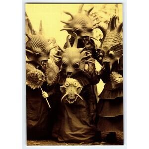 Halloween 4x6 Glossy Photo Surreal Creature Masks Costume Art 2001+